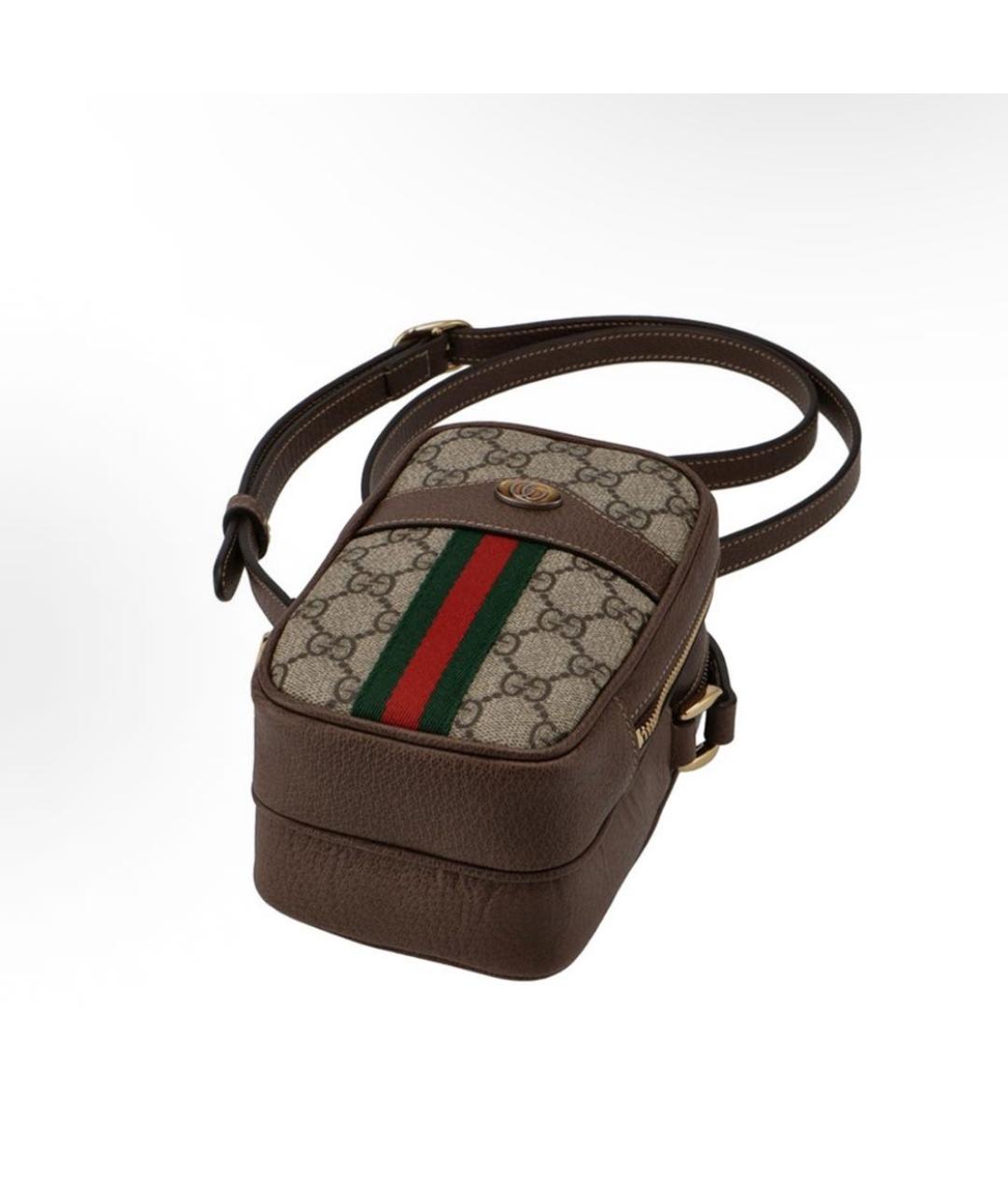 GUCCI Хаки сумка через плечо из лакированной кожи, фото 4