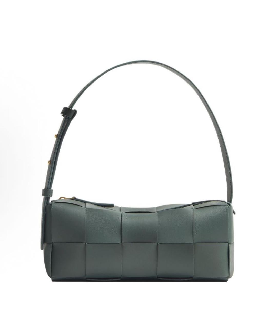 BOTTEGA VENETA Хаки кожаная сумка через плечо, фото 6