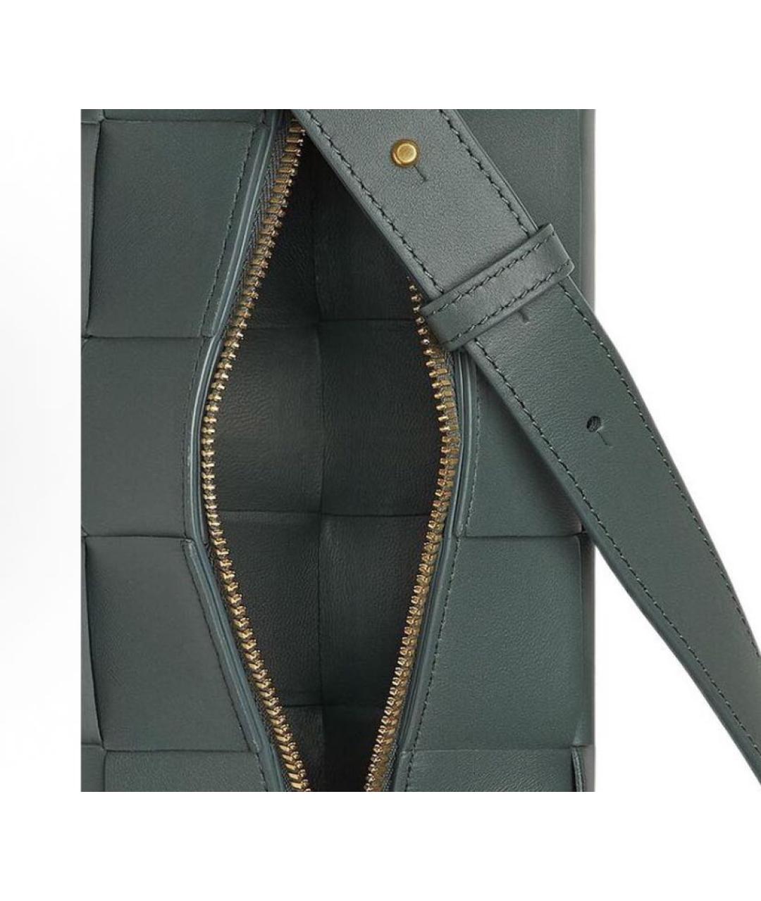 BOTTEGA VENETA Хаки кожаная сумка через плечо, фото 4