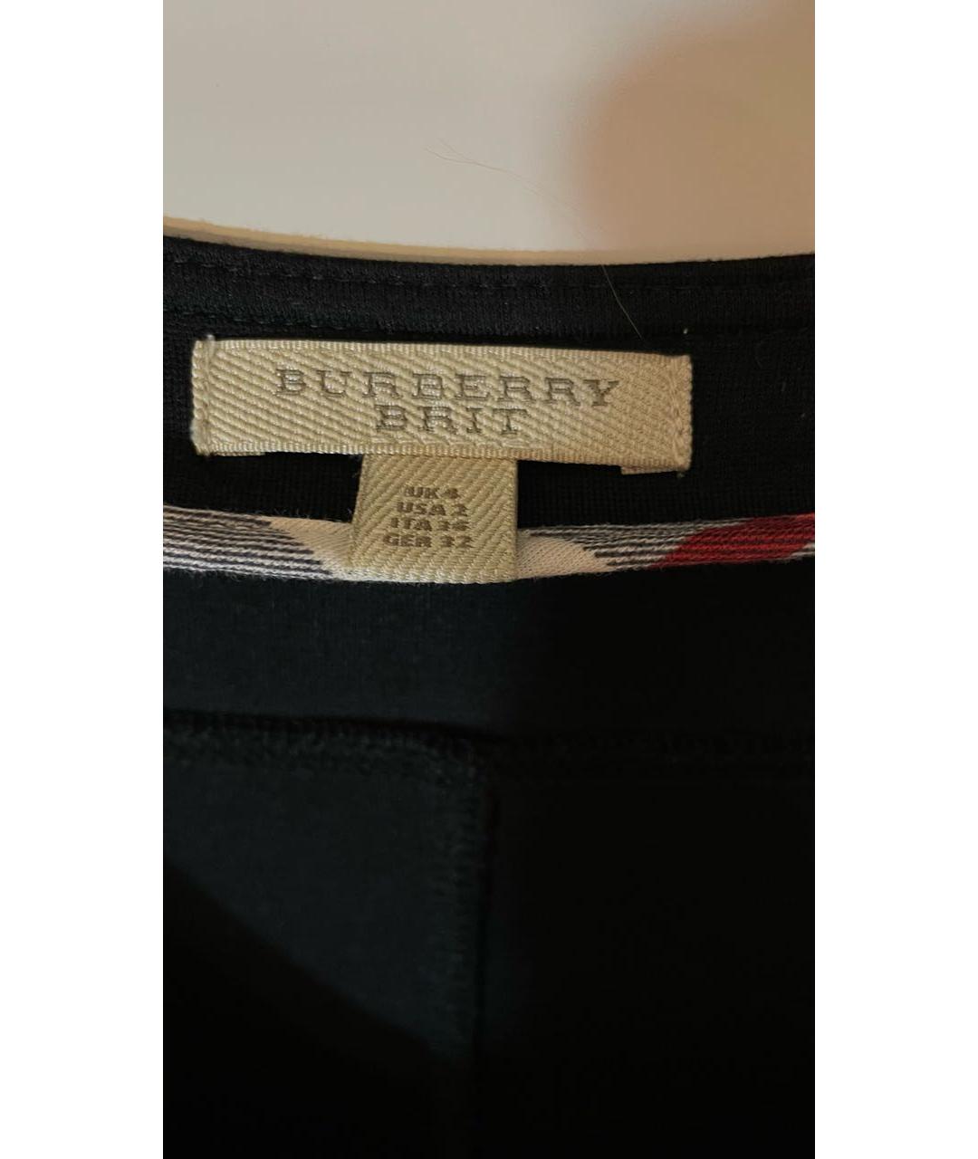 BURBERRY Черное вискозное повседневное платье, фото 3