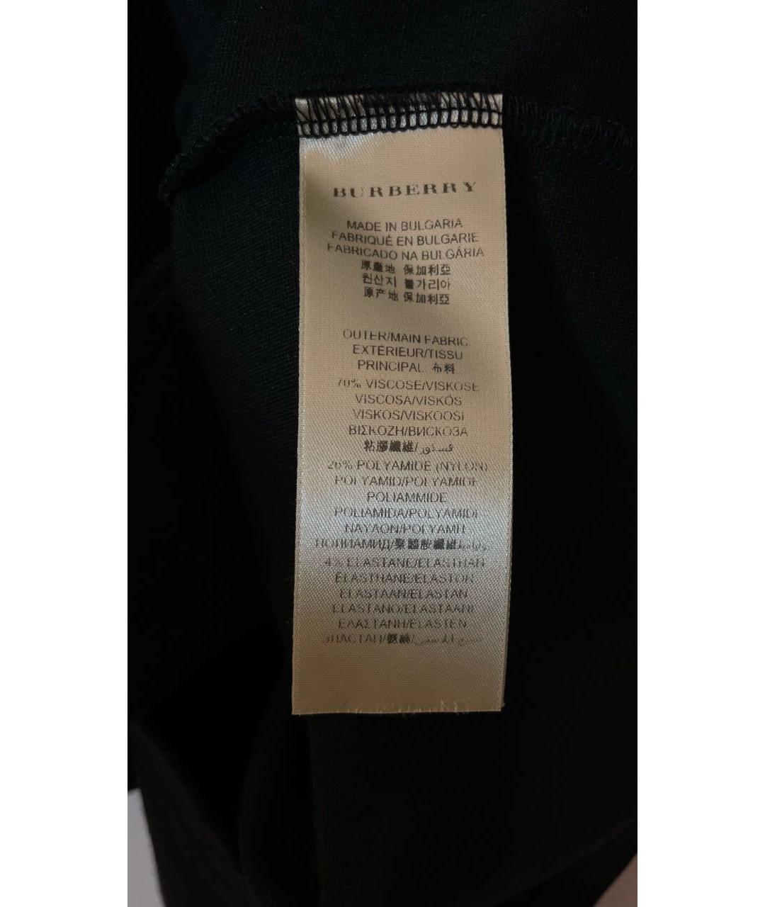 BURBERRY Черное вискозное повседневное платье, фото 4