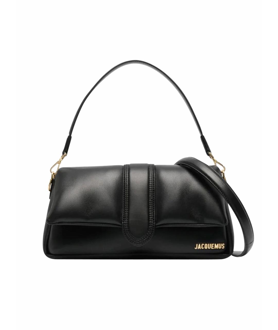JACQUEMUS Черная кожаная сумка через плечо, фото 1