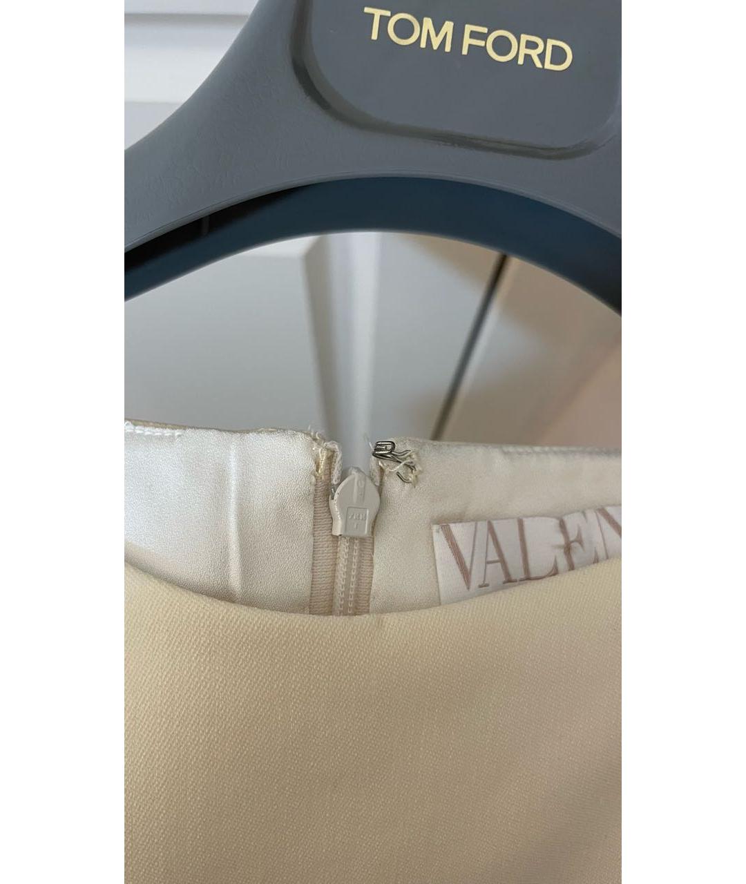 VALENTINO Бежевое вискозное коктейльное платье, фото 3