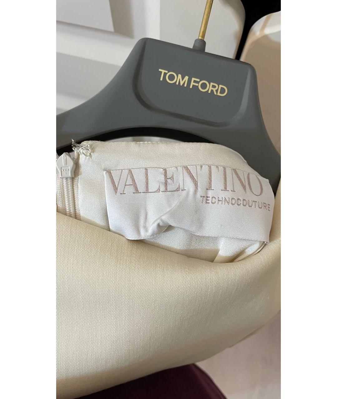 VALENTINO Бежевое вискозное коктейльное платье, фото 4