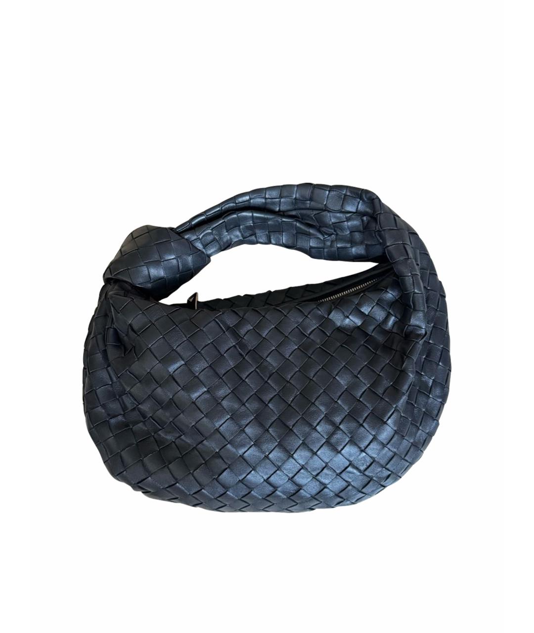 BOTTEGA VENETA Черная кожаная сумка с короткими ручками, фото 1