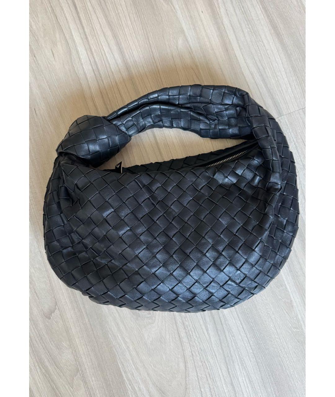 BOTTEGA VENETA Черная кожаная сумка с короткими ручками, фото 9