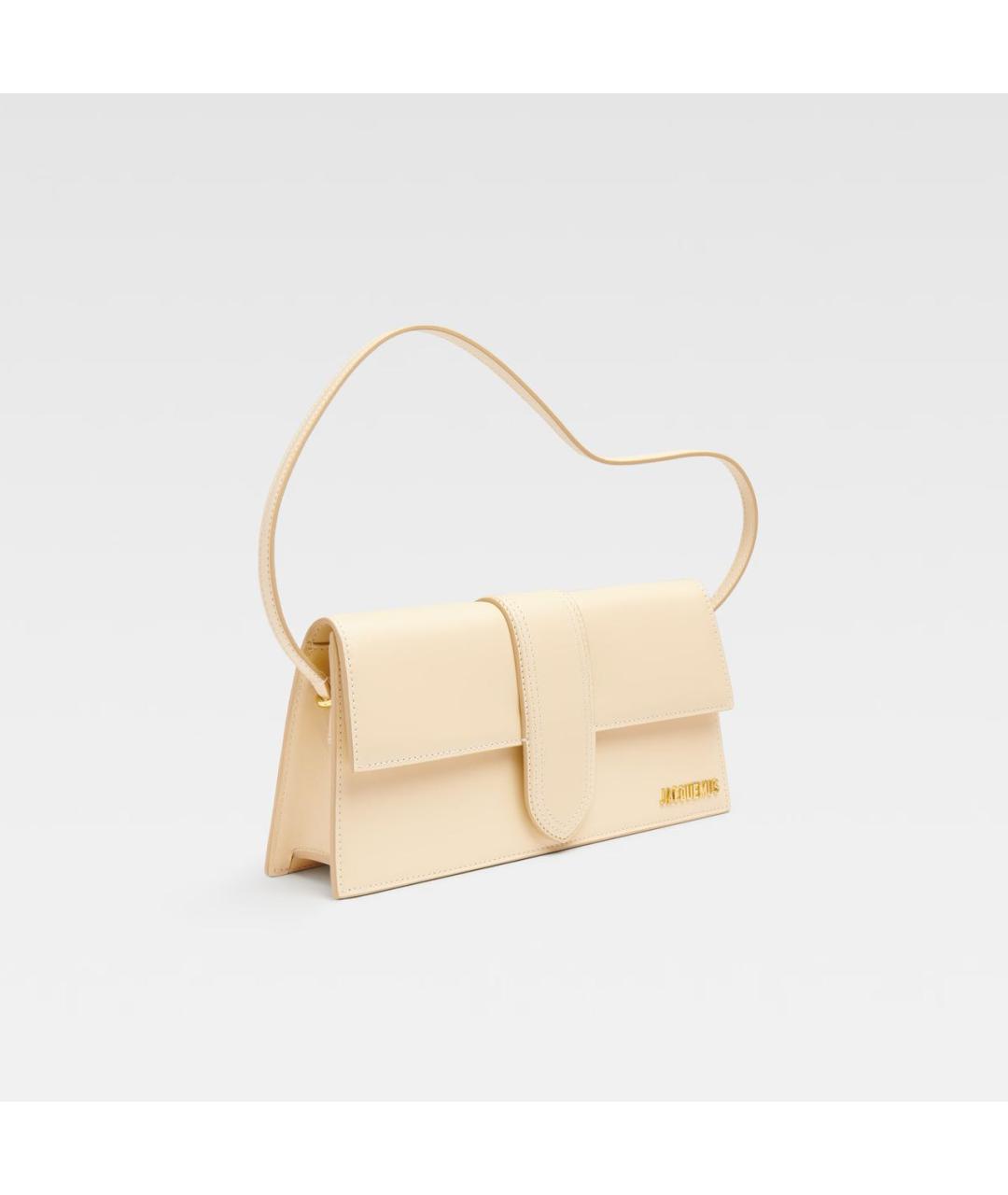 JACQUEMUS Бежевая кожаная сумка через плечо, фото 2