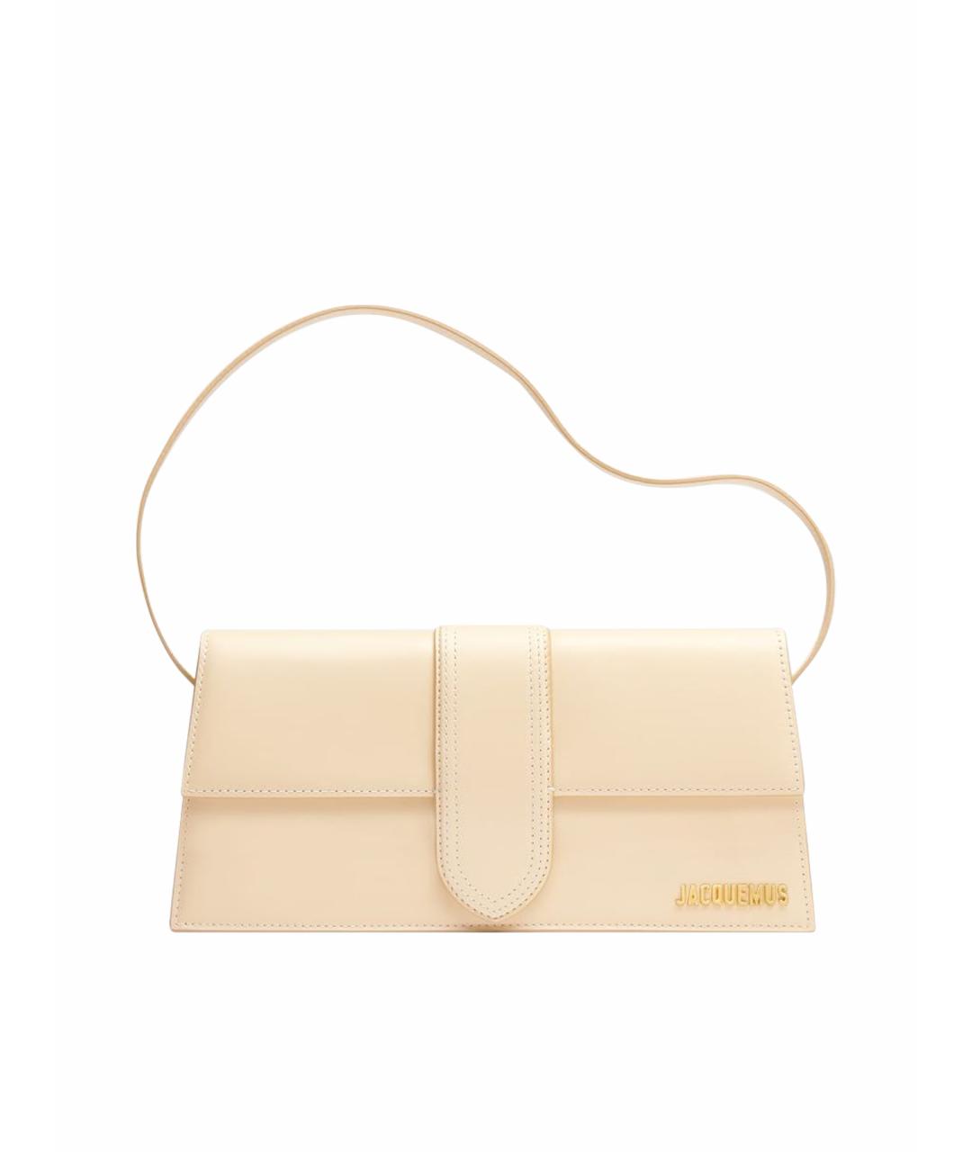 JACQUEMUS Бежевая кожаная сумка через плечо, фото 1