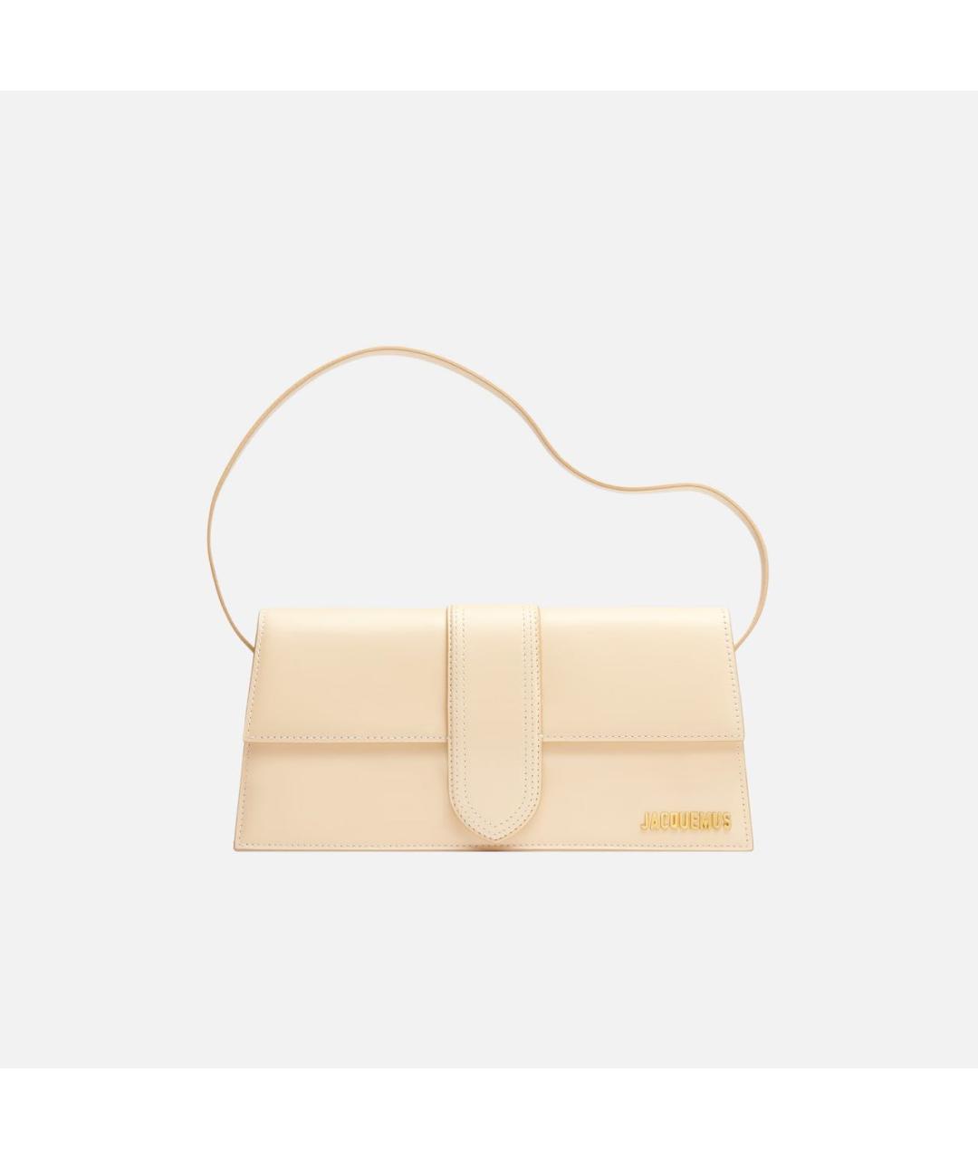 JACQUEMUS Бежевая кожаная сумка через плечо, фото 5