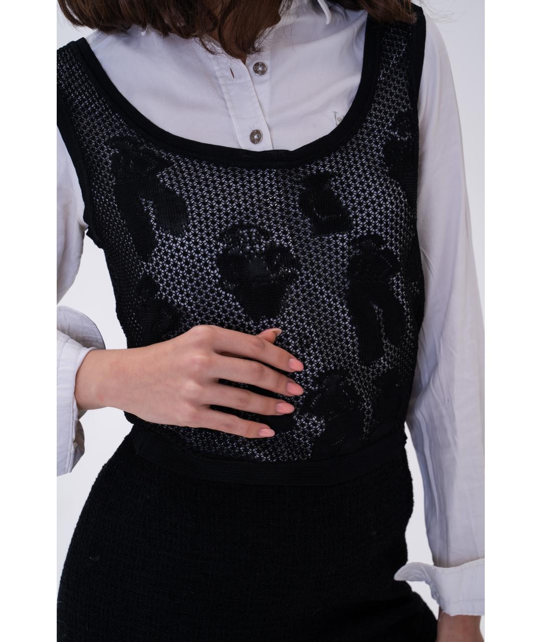 CHANEL Черная вискозная майка, фото 4