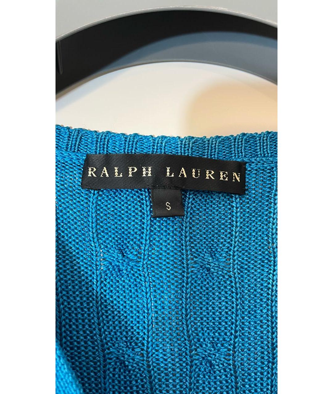 RALPH LAUREN Синий шелковый джемпер / свитер, фото 4
