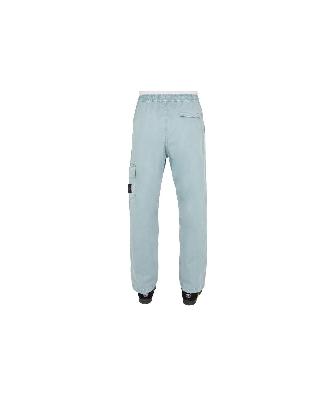 STONE ISLAND Голубые прямые брюки, фото 2