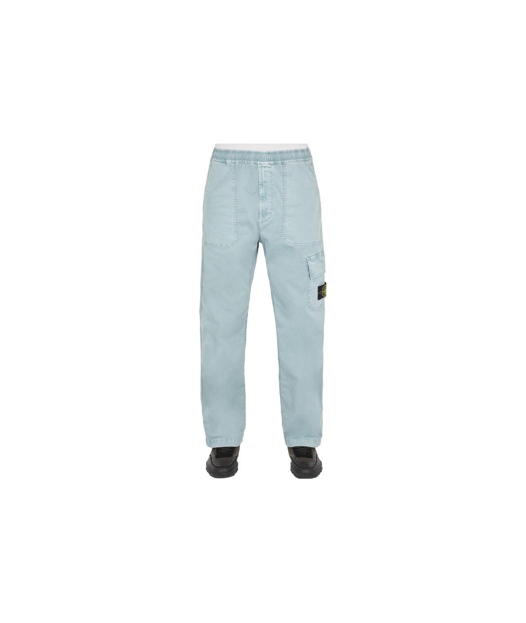 STONE ISLAND Голубые прямые брюки, фото 6