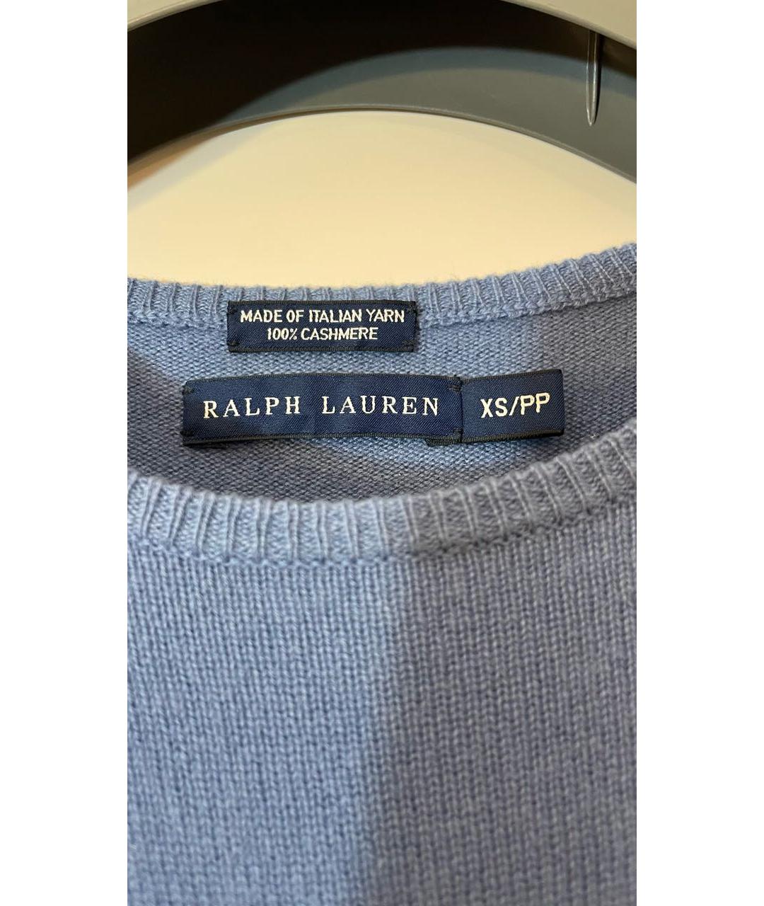 RALPH LAUREN Голубое кашемировое повседневное платье, фото 3