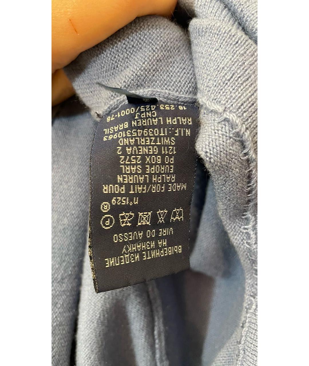 RALPH LAUREN Голубое кашемировое повседневное платье, фото 5
