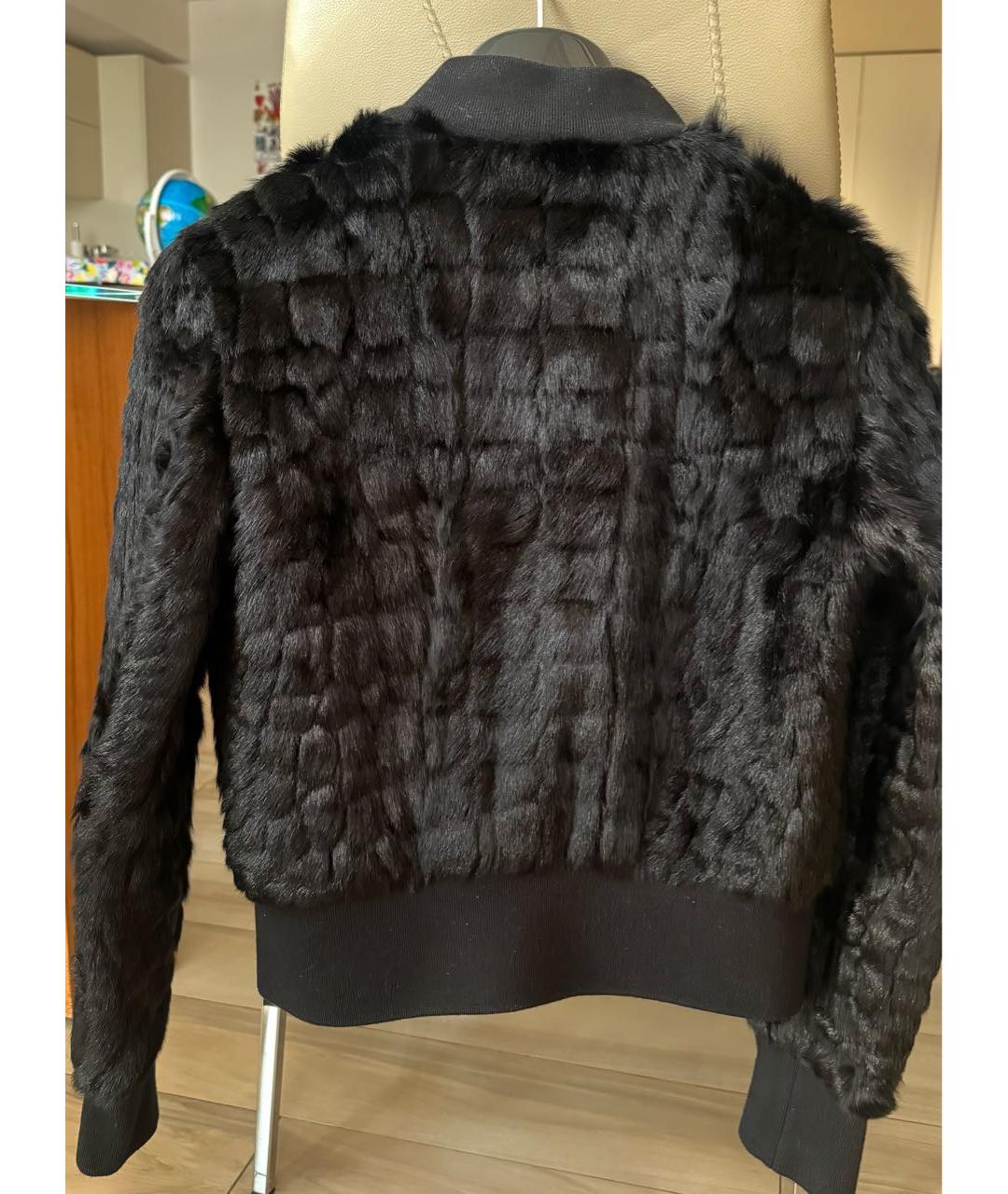 PHILIPP PLEIN Черная меховая шуба, фото 2