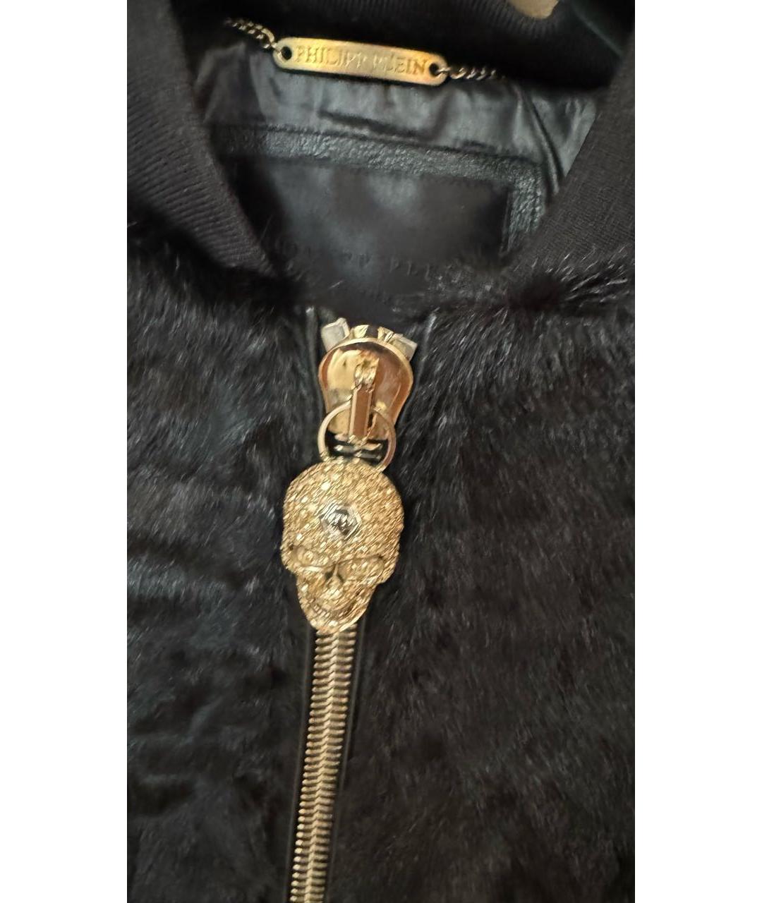 PHILIPP PLEIN Черная меховая шуба, фото 3