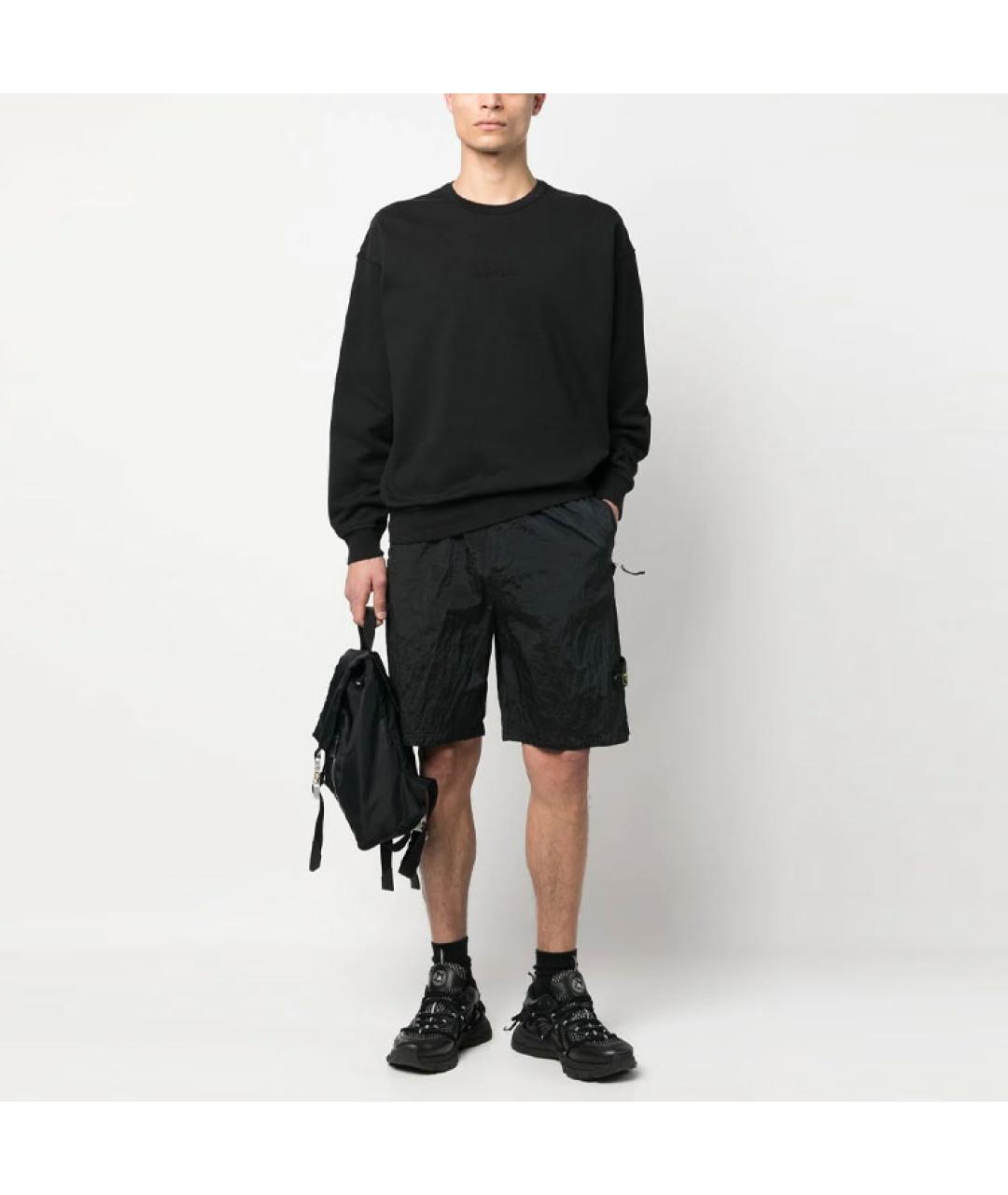 STONE ISLAND Черные шорты, фото 3