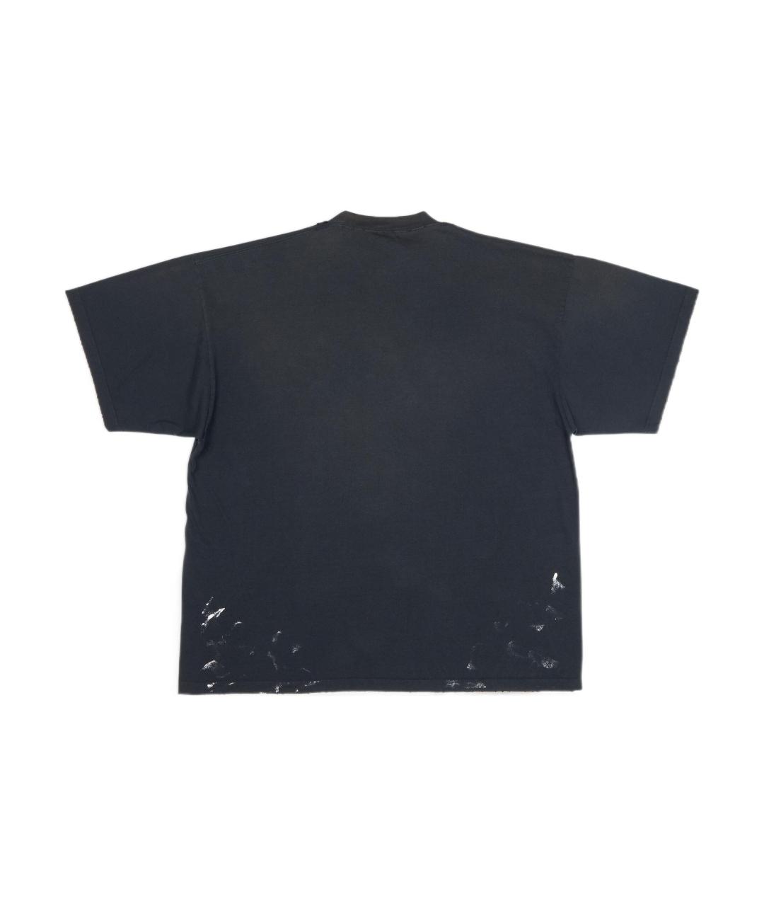 BALENCIAGA Черная хлопковая футболка, фото 2