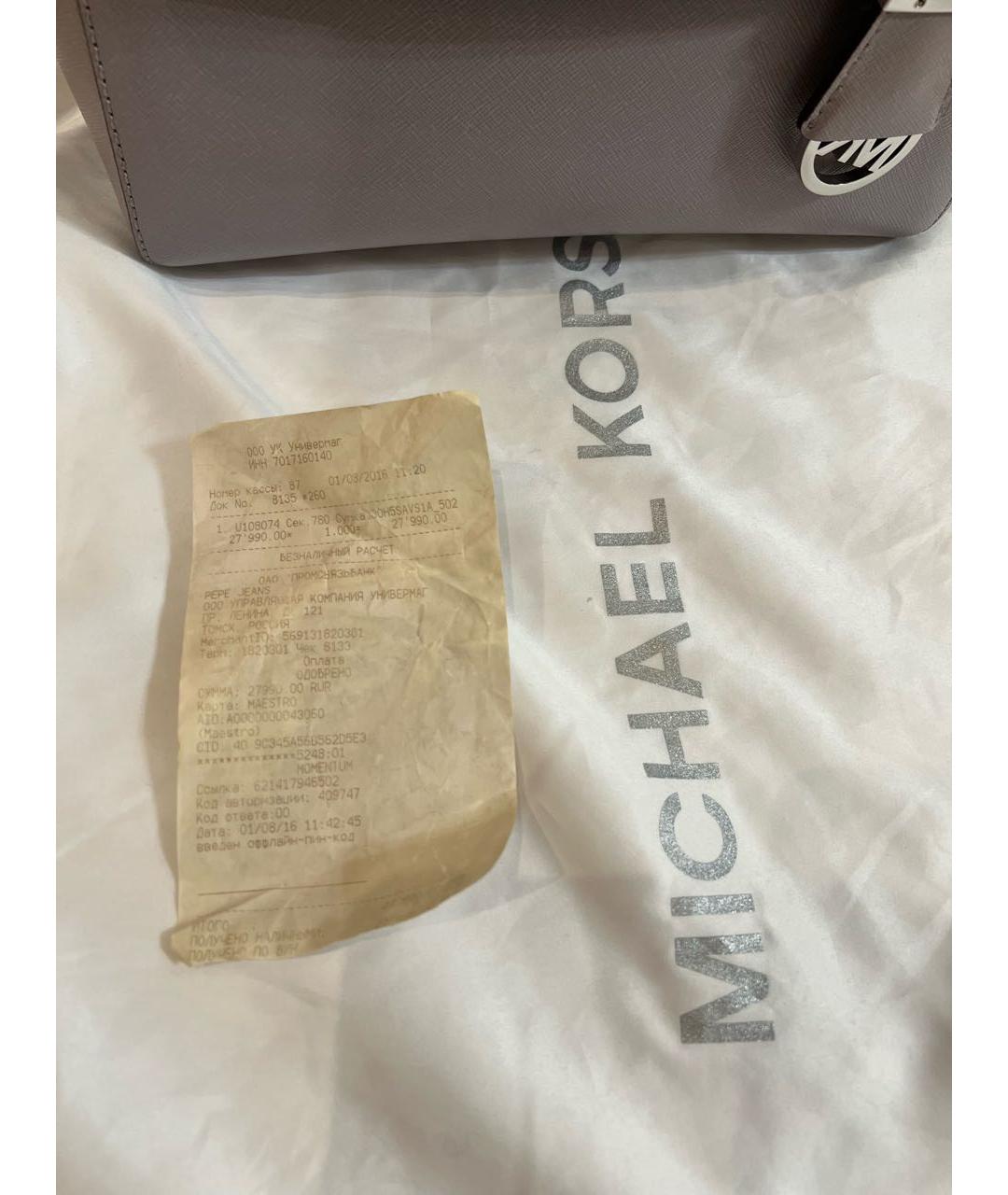 MICHAEL KORS Розовая кожаная сумка с короткими ручками, фото 5