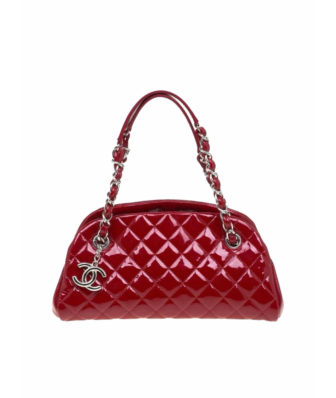 CHANEL Бордовая сумка через плечо из лакированной кожи, фото 1