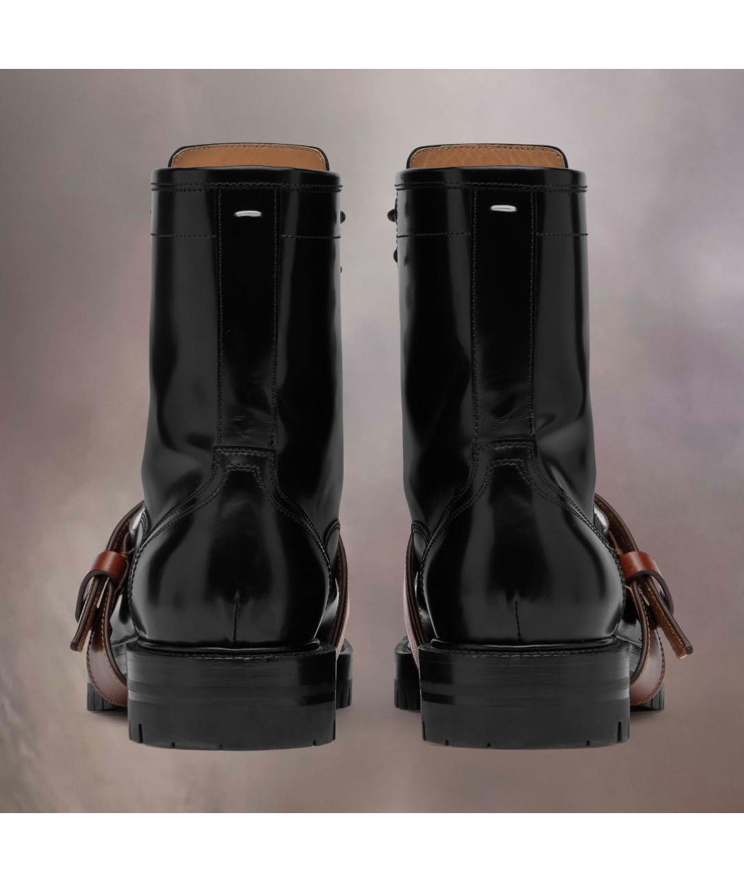 MAISON MARGIELA Черные кожаные ботинки, фото 4