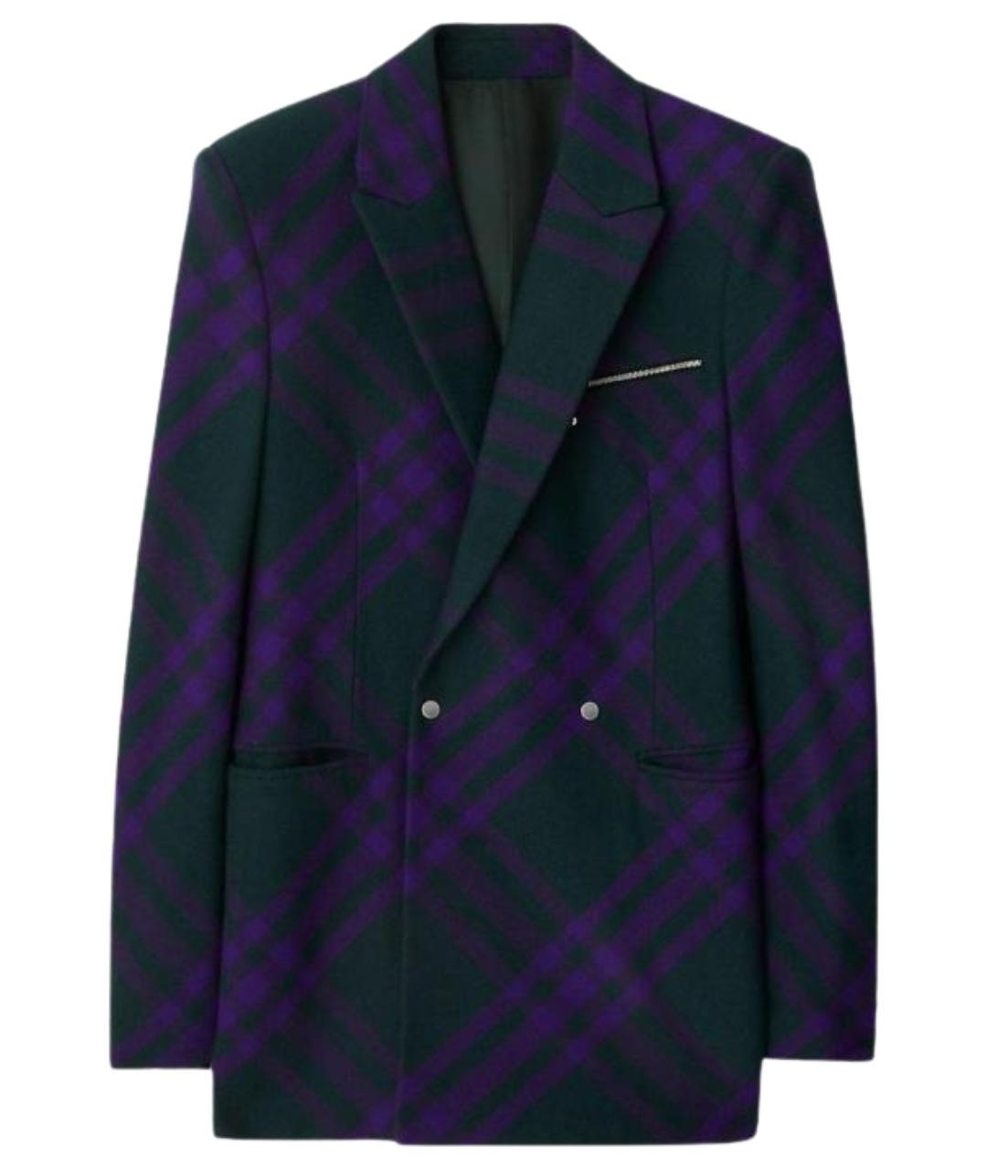 BURBERRY Фиолетовый шерстяной пиджак, фото 1