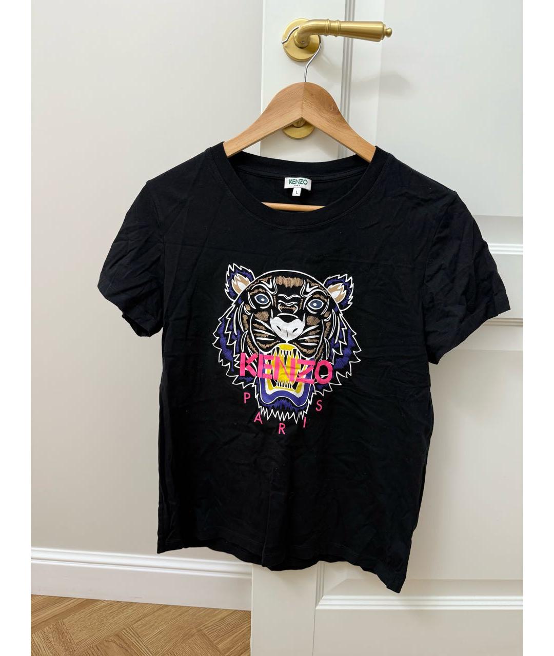 KENZO Черная хлопковая футболка, фото 5