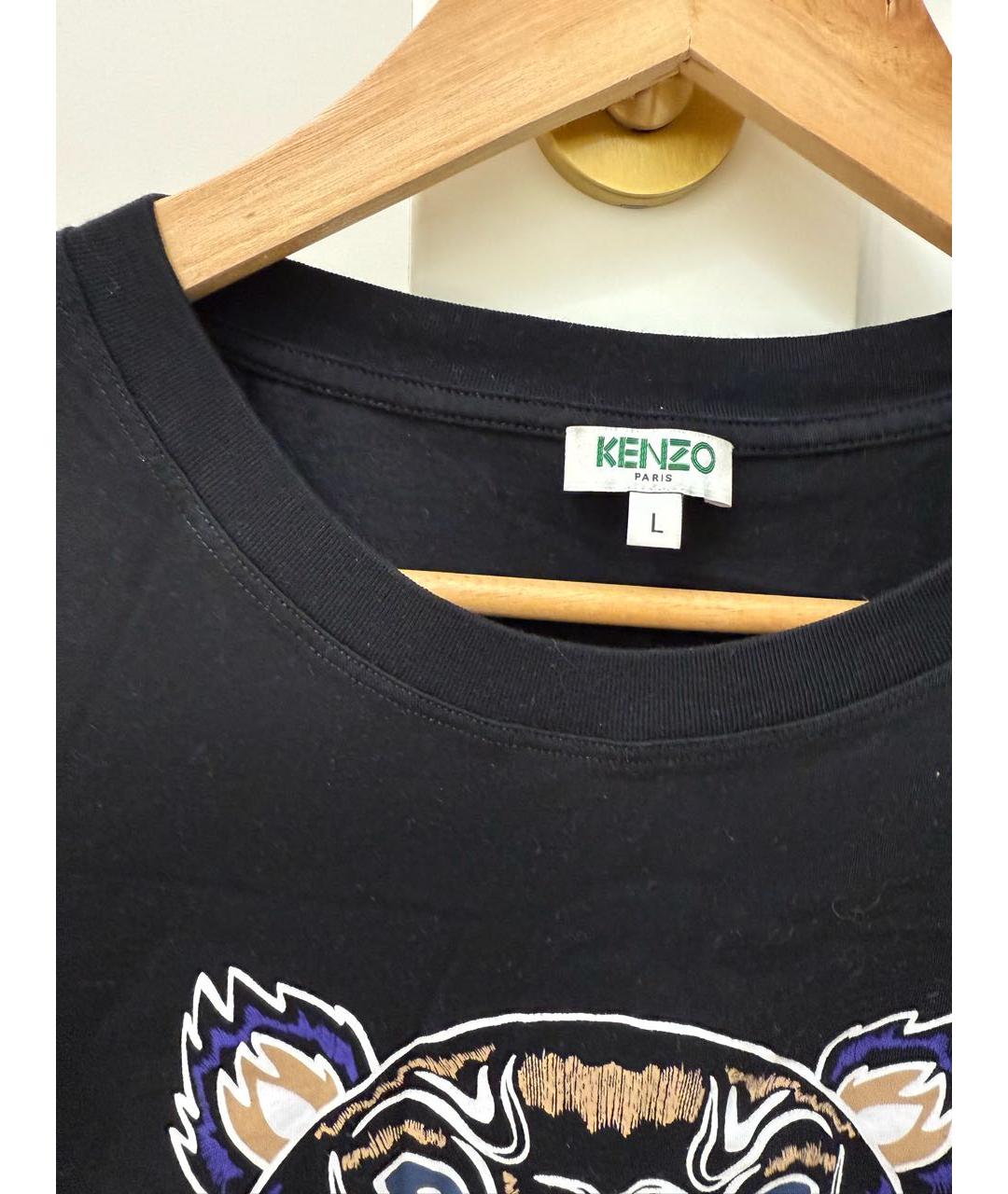 KENZO Черная хлопковая футболка, фото 2