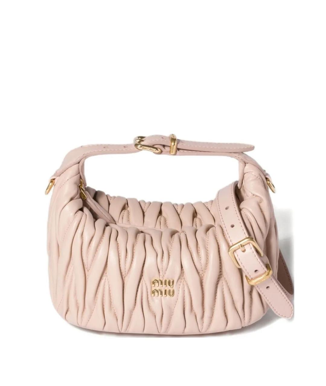 MIU MIU Розовая кожаная сумка через плечо, фото 1