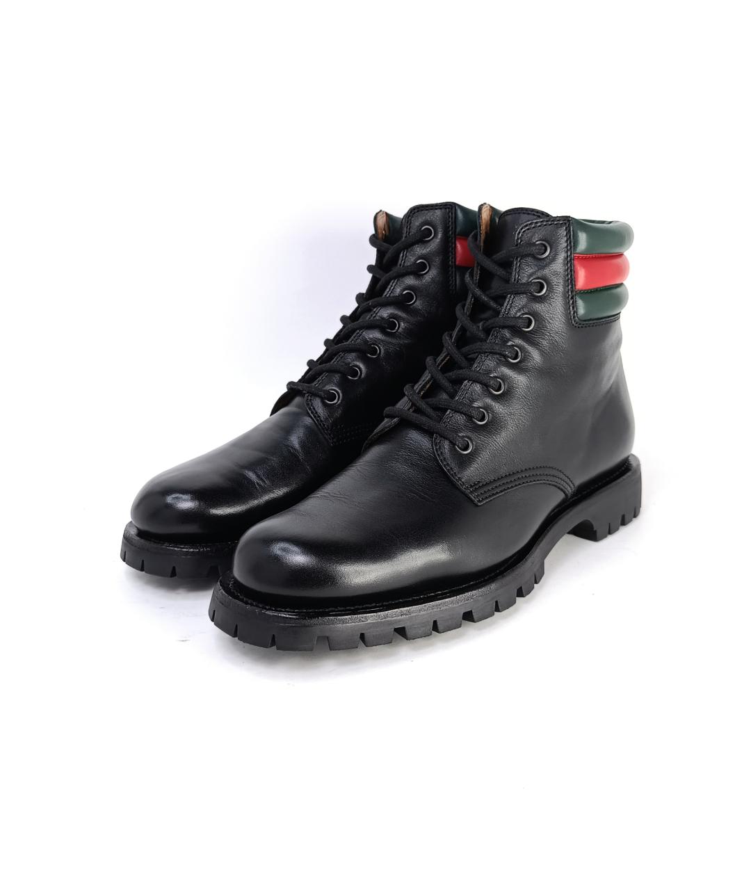 GUCCI Черные кожаные высокие ботинки, фото 5