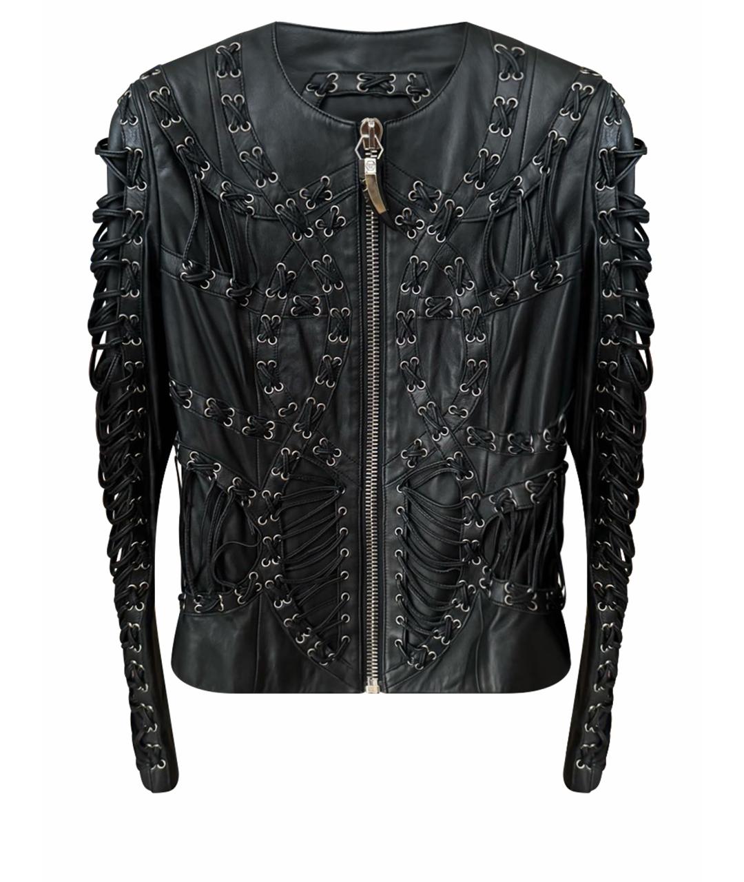 PHILIPP PLEIN Черная кожаная куртка, фото 1