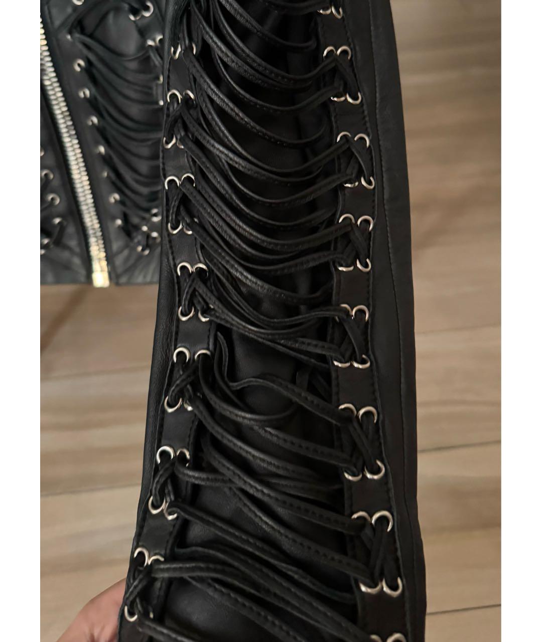 PHILIPP PLEIN Черная кожаная куртка, фото 6