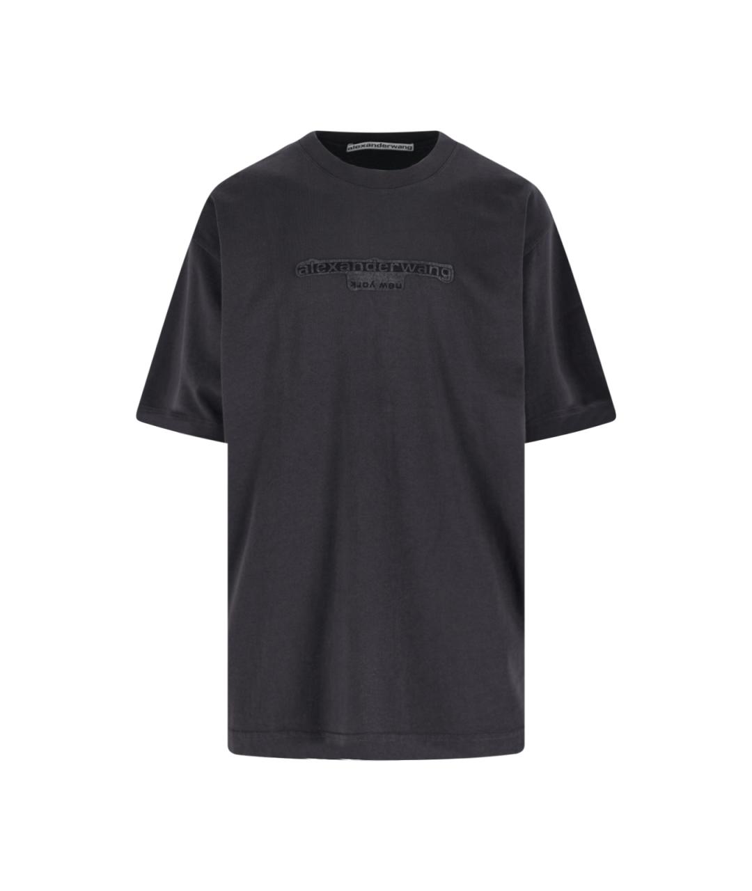 ALEXANDER WANG Черная хлопковая футболка, фото 1