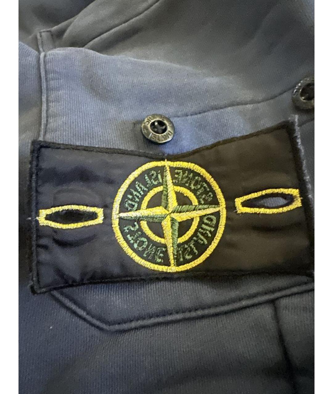 STONE ISLAND Темно-синие хлопковые повседневные брюки, фото 6
