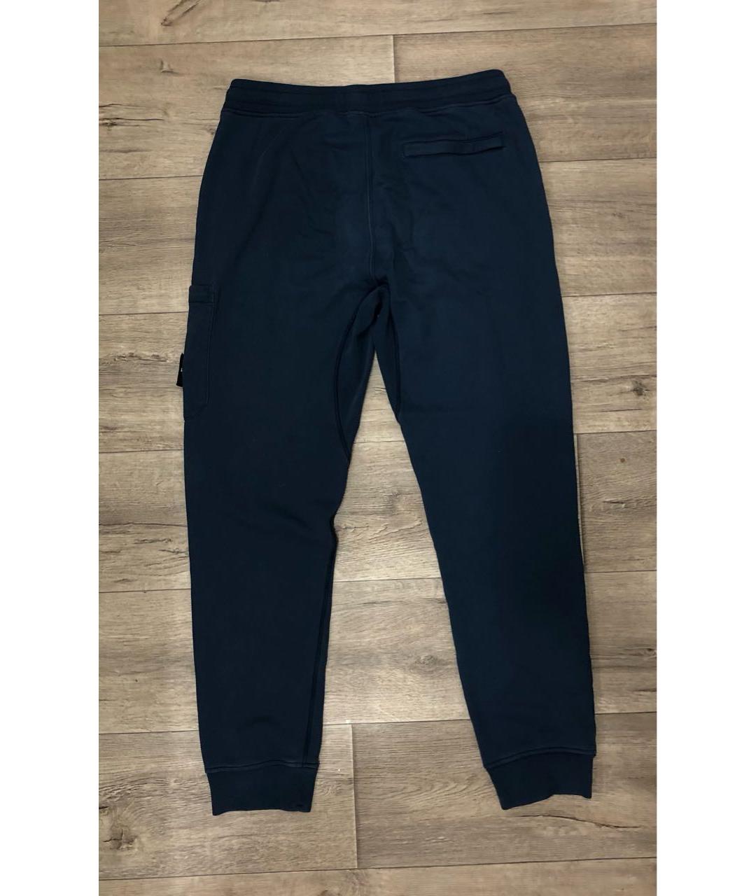 STONE ISLAND Темно-синие хлопковые повседневные брюки, фото 2