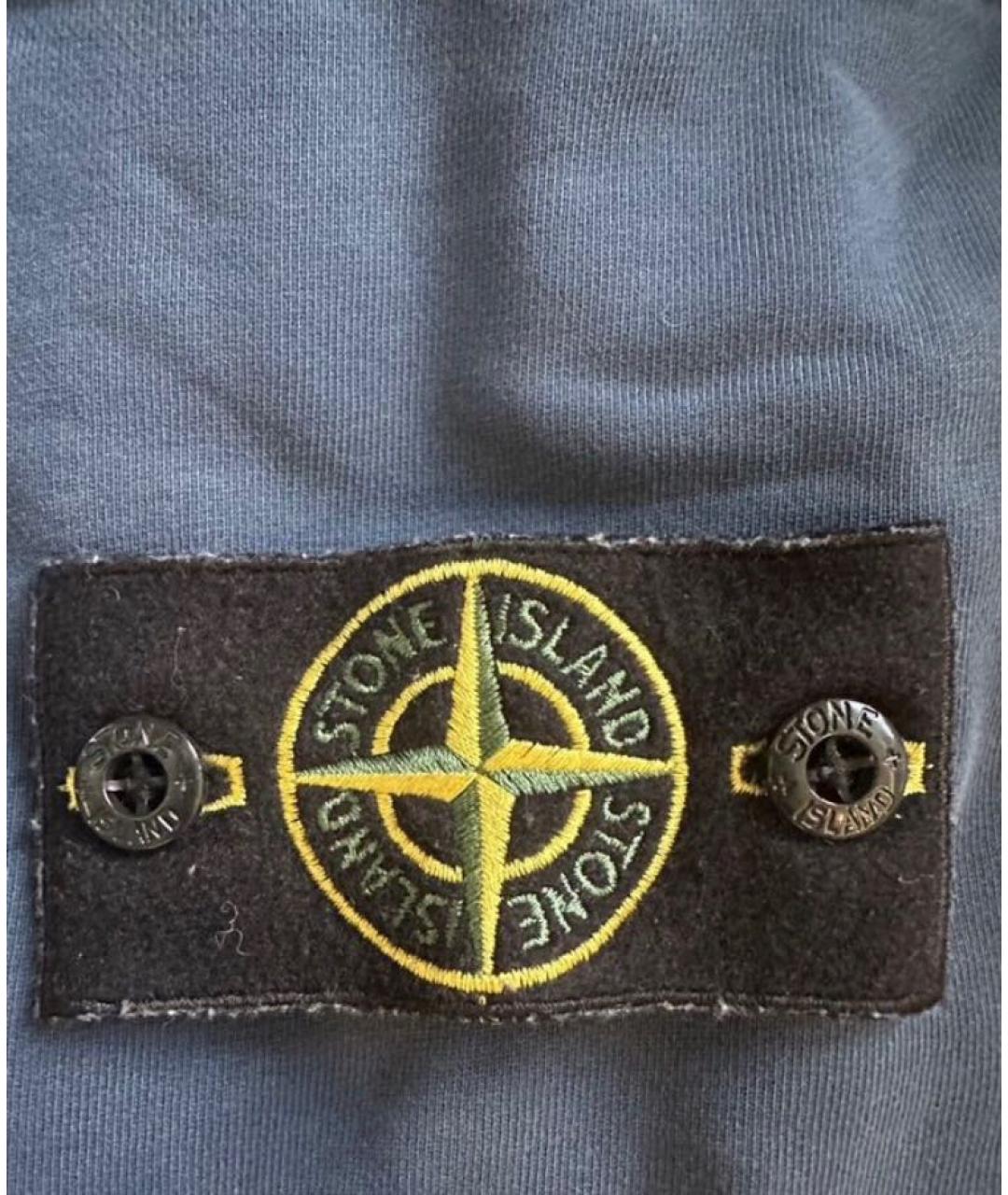 STONE ISLAND Темно-синие хлопковые повседневные брюки, фото 5