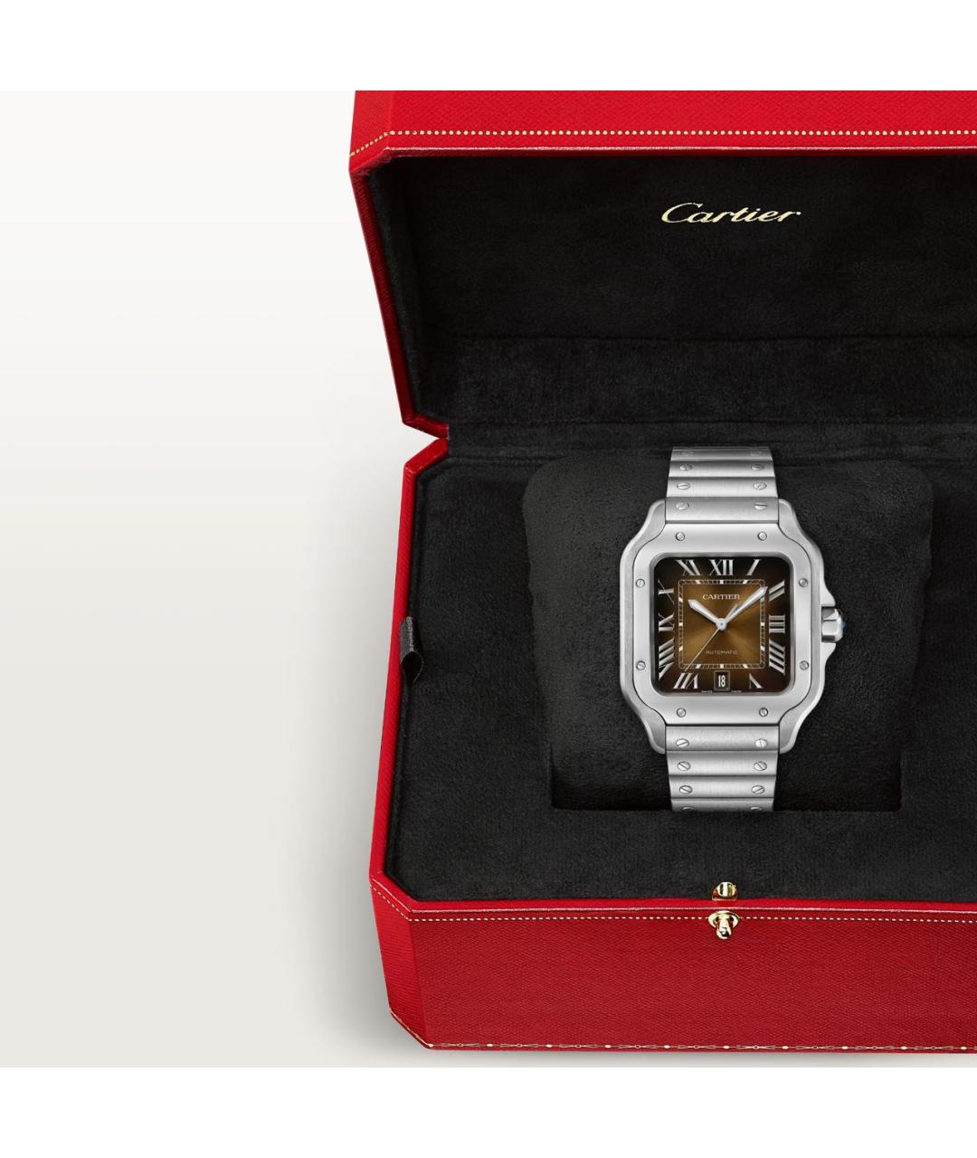 CARTIER Коричневые металлические часы, фото 8
