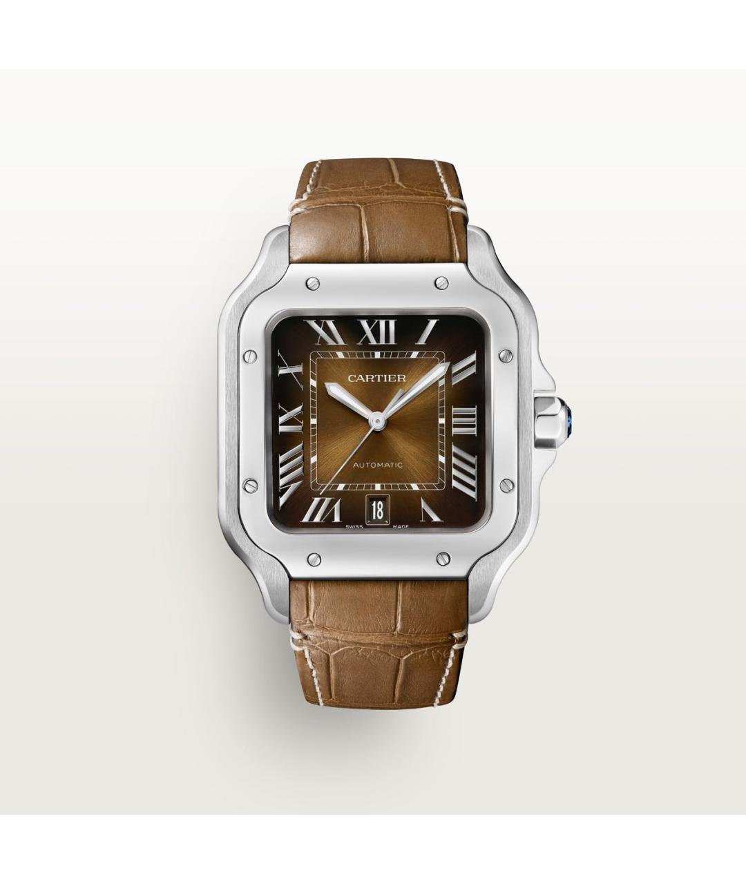 CARTIER Коричневые металлические часы, фото 6