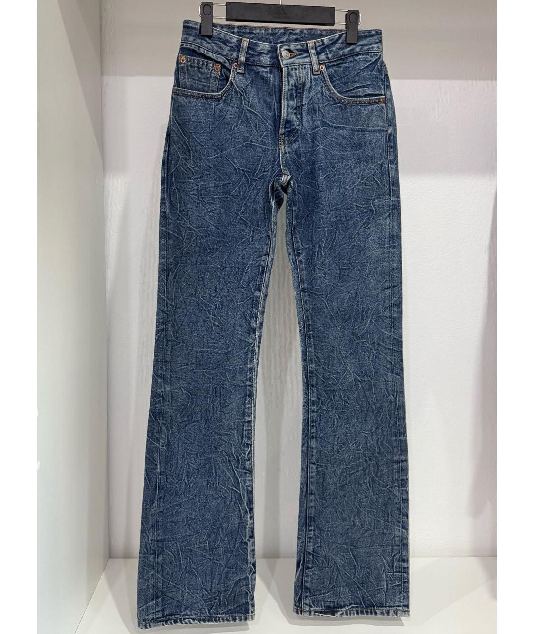 MM6 MAISON MARGIELA Темно-синие хлопковые прямые джинсы, фото 3