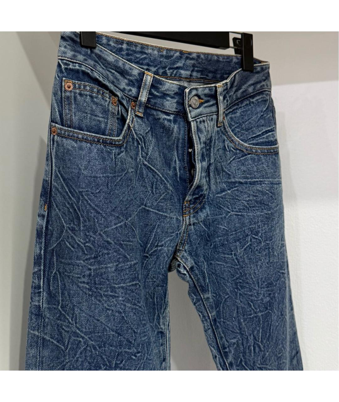MM6 MAISON MARGIELA Темно-синие хлопковые прямые джинсы, фото 5