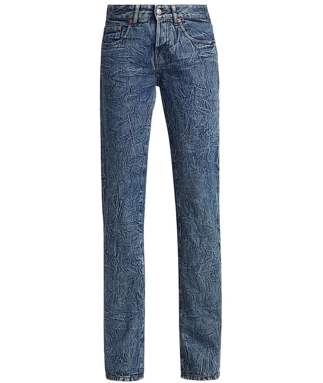 MM6 MAISON MARGIELA Темно-синие хлопковые прямые джинсы, фото 9