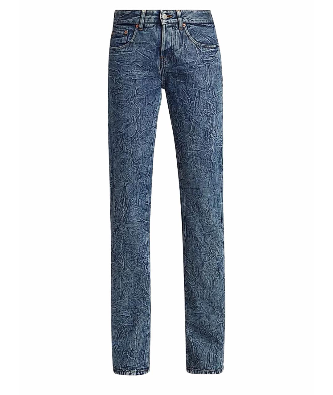 MM6 MAISON MARGIELA Темно-синие хлопковые прямые джинсы, фото 1