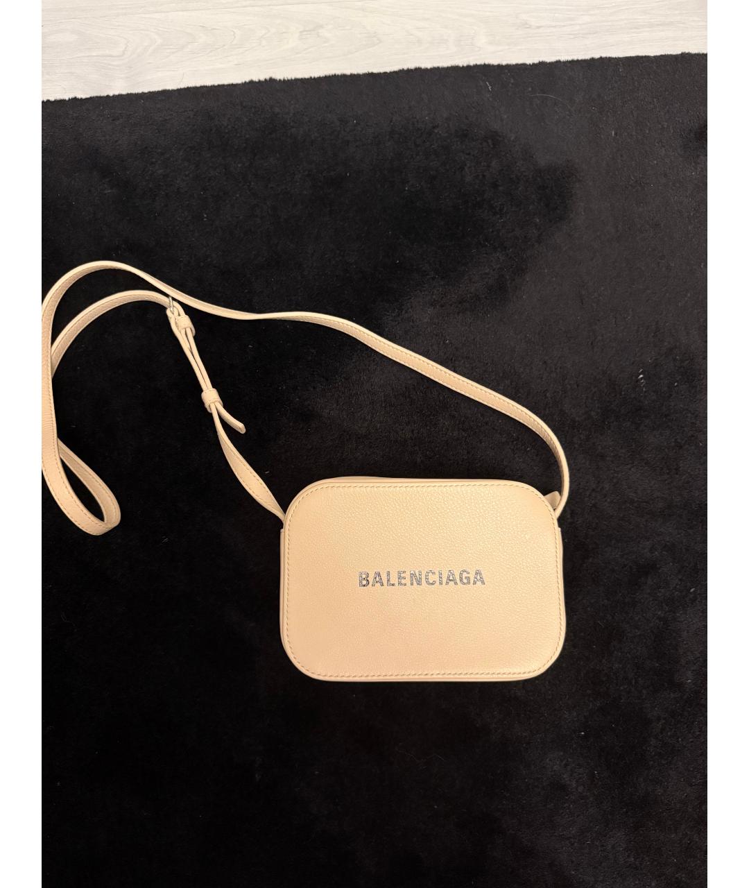BALENCIAGA Бежевая кожаная сумка через плечо, фото 8