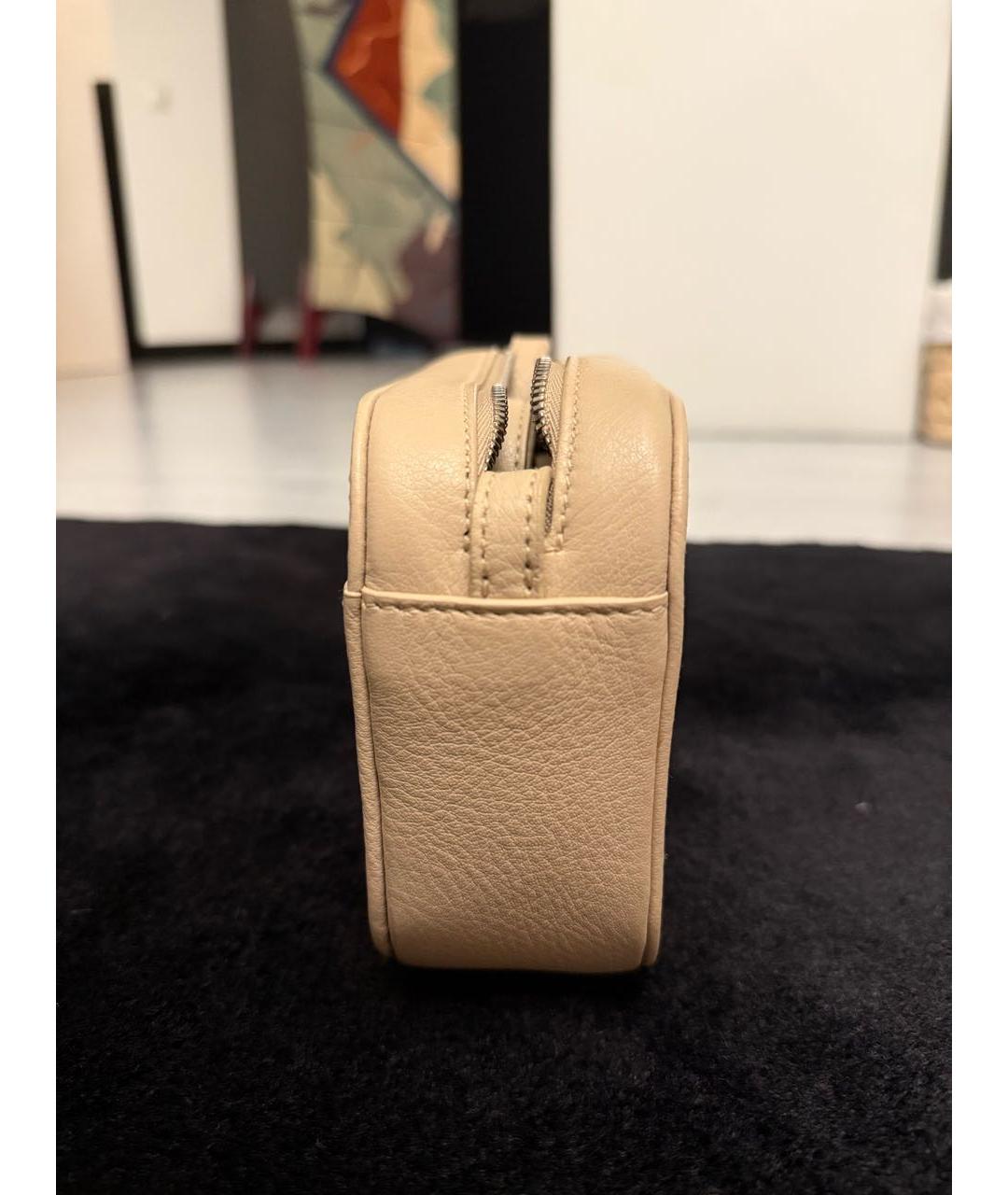 BALENCIAGA Бежевая кожаная сумка через плечо, фото 7