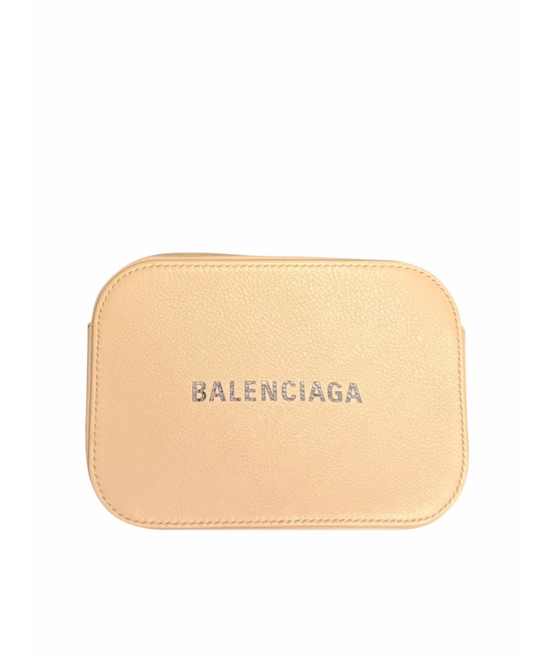 BALENCIAGA Бежевая кожаная сумка через плечо, фото 1