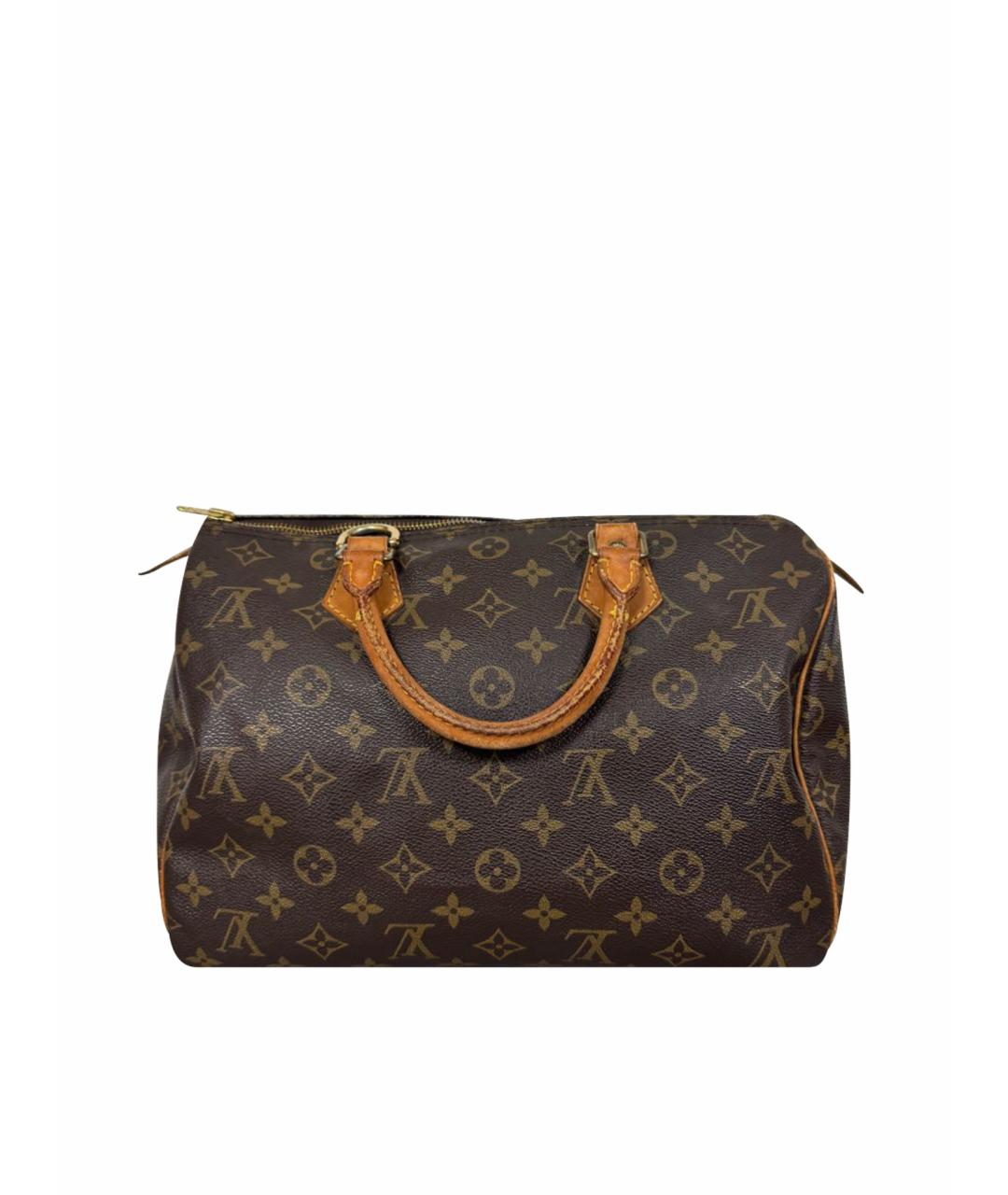 LOUIS VUITTON Коричневая кожаная сумка с короткими ручками, фото 1