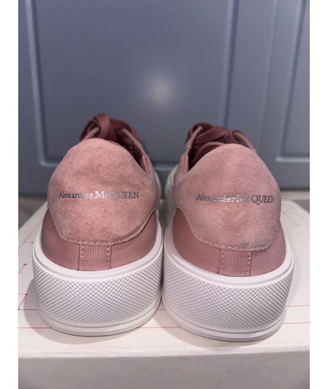 ALEXANDER MCQUEEN Розовые текстильные кеды, фото 4