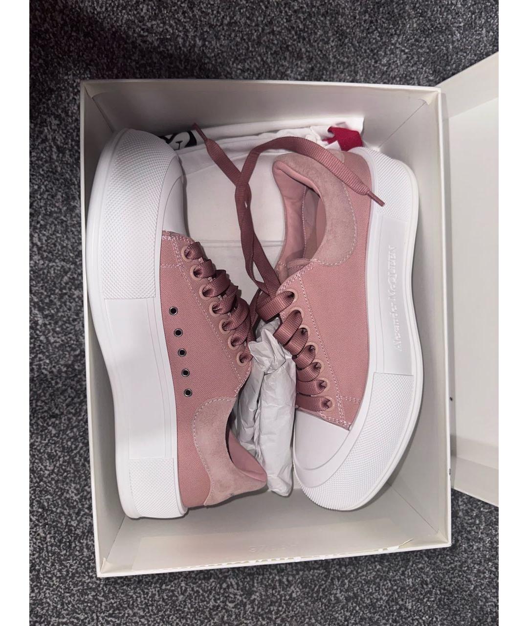 ALEXANDER MCQUEEN Розовые текстильные кеды, фото 5