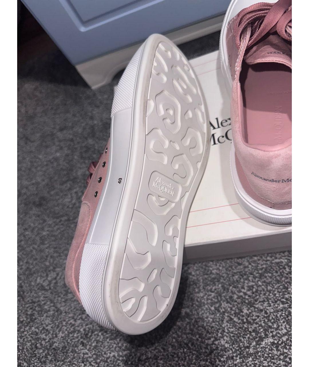 ALEXANDER MCQUEEN Розовые текстильные кеды, фото 6